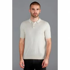 Flash Sale 🌟 Mens 100% Ultra Fine Cotton Short Sleeve Polo 👚 Shirt - Ecru By Paul James Knitwear 👏 -us-Paul James Knitwear Sales 2022 j7bxuvl3vbdirfhklazv