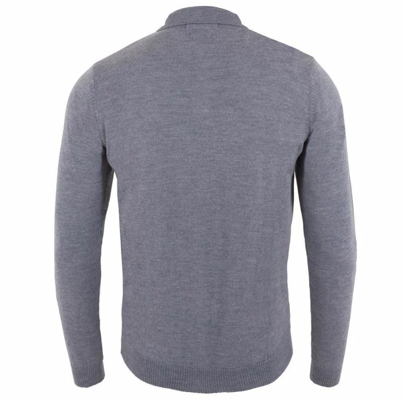 Cheap π₯° Mens Extra Fine Merino Wool Long Sleeve Polo π Shirt - Mid Grey By Paul James Knitwear π 4 Cheap π₯° Mens Extra Fine Merino Wool Long Sleeve Polo π Shirt - Mid Grey By Paul James Knitwear π - Image 2