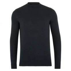 Hot Sale 🛒 Mens 100% Cotton Narrow Mock Turtleneck Jumper Olive By Paul James Knitwear ❤️