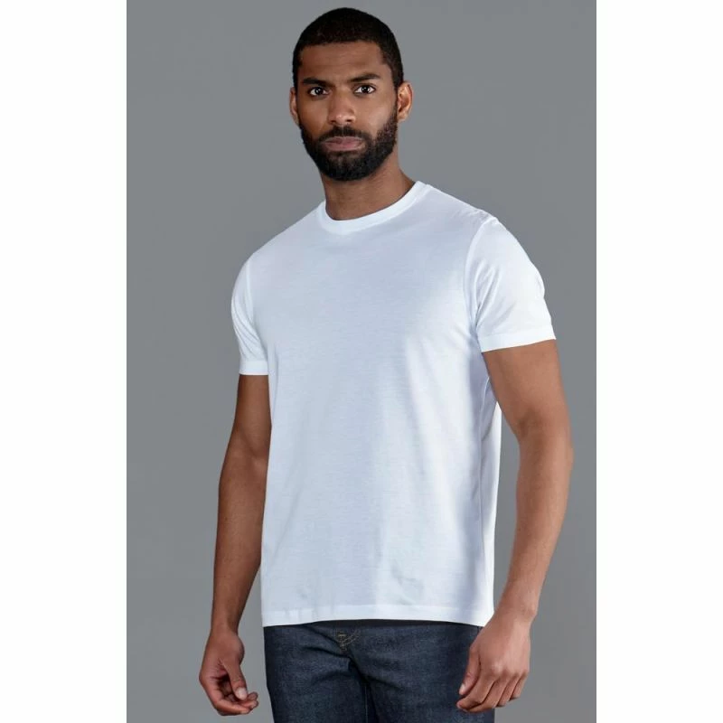 Cheapest π€© Mens Lightweight Fitted Supima Cotton T-Shirt White By Paul James Knitwear π₯ 5 Cheapest π€© Mens Lightweight Fitted Supima Cotton T-Shirt White By Paul James Knitwear π₯ - Image 3