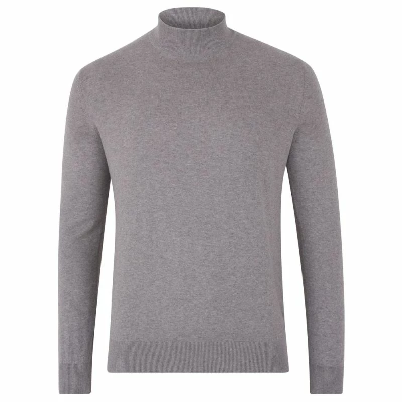 Flash Sale π₯ Mens 100% Ultra Fine Cotton Mock Turtle Neck Spencer Jumper - Ash Grey By Paul James Knitwear π 3 Flash Sale π₯ Mens 100% Ultra Fine Cotton Mock Turtle Neck Spencer Jumper - Ash Grey By Paul James Knitwear π