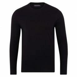 Best deal π₯° Mens Heavyweight Fitted Supima Cotton Long Sleeve Owen Top - Black By Paul James Knitwear β