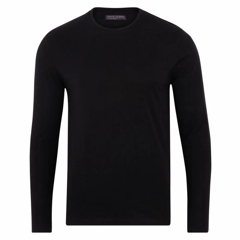 Best deal π₯° Mens Heavyweight Fitted Supima Cotton Long Sleeve Owen Top - Black By Paul James Knitwear β 3 Best deal π₯° Mens Heavyweight Fitted Supima Cotton Long Sleeve Owen Top - Black By Paul James Knitwear β