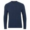 Brand new 😍 Mens Midweight 100% Cotton Chevron Cable Joseph Jumper - Blue Melange By Paul James Knitwear 🔥