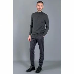 Coupon 🔔 Mens Extra Fine Merino Wool Quarter Zip Jumper - Charcoal By Paul James Knitwear 🥰 -us-Paul James Knitwear Sales 2022 jxmiv8pdhxpohmukseaa