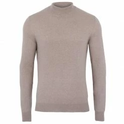 Top 10 β€οΈ Mens 100% Ultra Fine Cotton Mock Turtle Neck Spencer Jumper - Fawn By Paul James Knitwear π