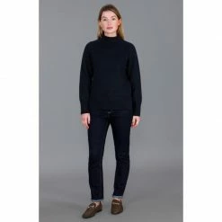 Deals 👍 Womens Midweight 100% Cotton High Neck Jumper With Vents - Navy By Paul James Knitwear ⌛ -us-Paul James Knitwear Sales 2022 k9xfyd1gvz34ffpkjxnx