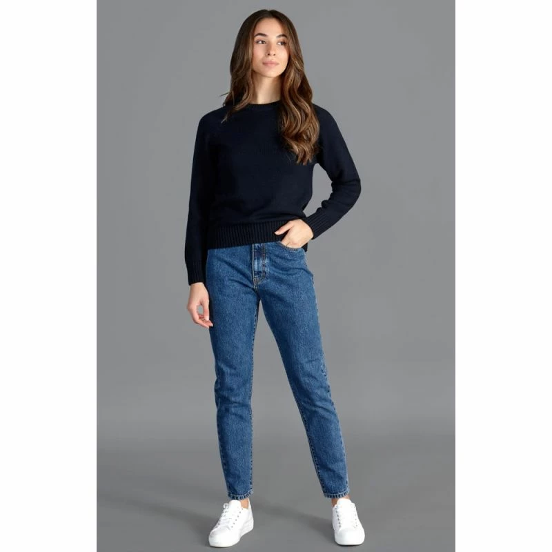 Budget π Womens Midweight 100% Cotton Raglan Crew Neck Taja Jumper - Navy By Paul James Knitwear π 6 Budget π Womens Midweight 100% Cotton Raglan Crew Neck Taja Jumper - Navy By Paul James Knitwear π - Image 4