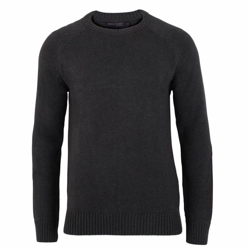 Best deal ⌛ Mens 100% Cotton Midweight Raglan Crew Neck Jumper - Charcoal By Paul James Knitwear ✔️ 3 Best deal ⌛ Mens 100% Cotton Midweight Raglan Crew Neck Jumper - Charcoal By Paul James Knitwear ✔️