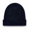 Best Pirce ❤️ 100% Cashmere Ribbed Beanie Hat - Black By Paul James Knitwear 🎁