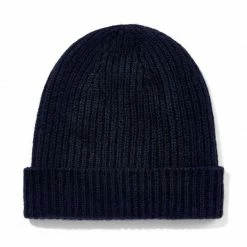 Best Pirce ❤️ 100% Cashmere Ribbed Beanie Hat - Black By Paul James Knitwear 🎁