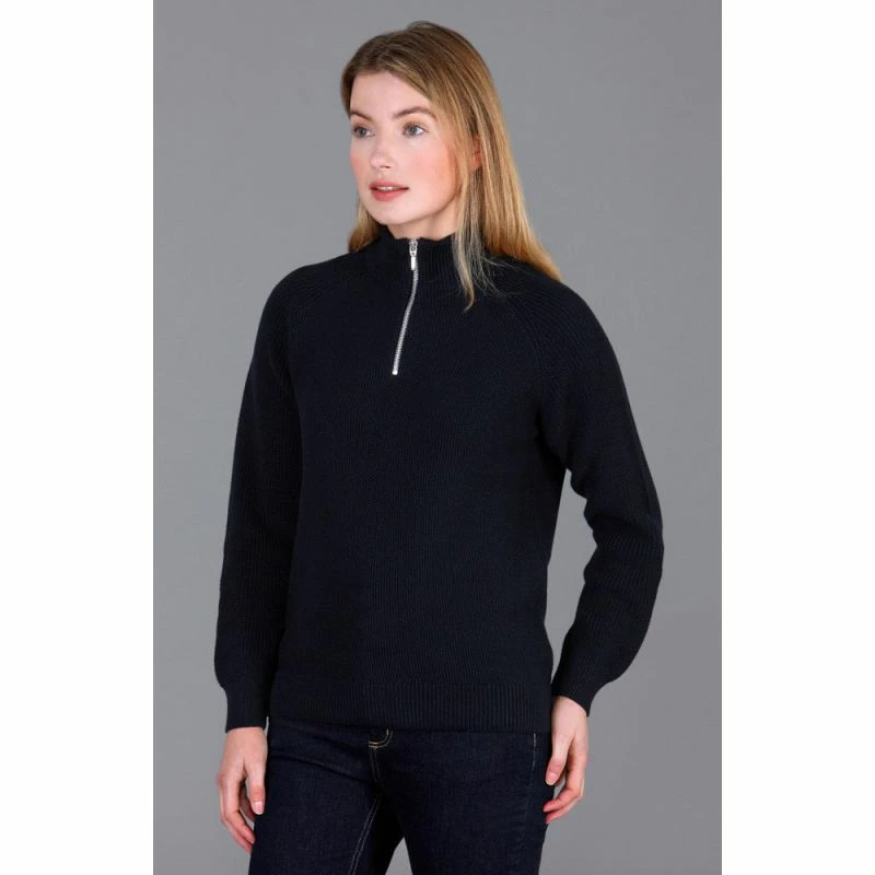 Discount βοΈ Womens Midweight 100% Cotton Quarter Zip Textured Frankie Jumper - Navy By Paul James Knitwear π 4 Discount βοΈ Womens Midweight 100% Cotton Quarter Zip Textured Frankie Jumper - Navy By Paul James Knitwear π - Image 2