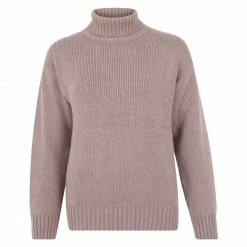 Best Pirce 🤩 Womens Pure Cotton Heavyweight Submariner Roll Neck Tabitha Jumper - Mushroom By Paul James Knitwear ✨