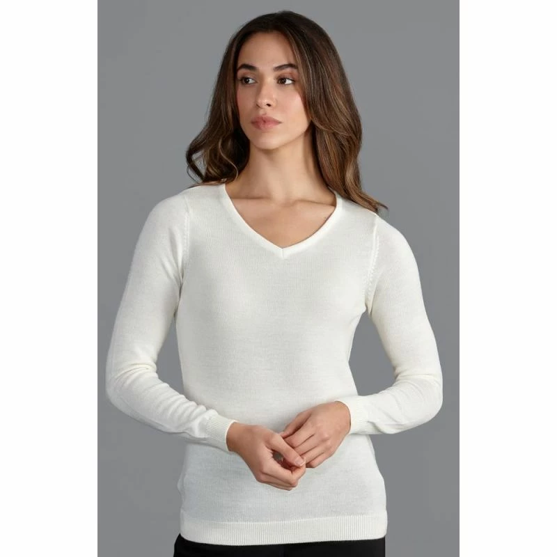 Wholesale π― Womens Pure Extra Fine Merino Wool V Neck Jumper Ecru By Paul James Knitwear π 4 Wholesale π― Womens Pure Extra Fine Merino Wool V Neck Jumper Ecru By Paul James Knitwear π - Image 2