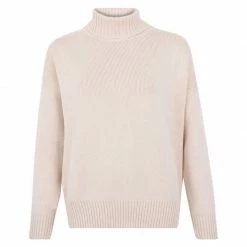 New 👏 Womens Midweight 100% Cotton Relaxed Fit Submariner Jumper - Ecru By Paul James Knitwear ❤️