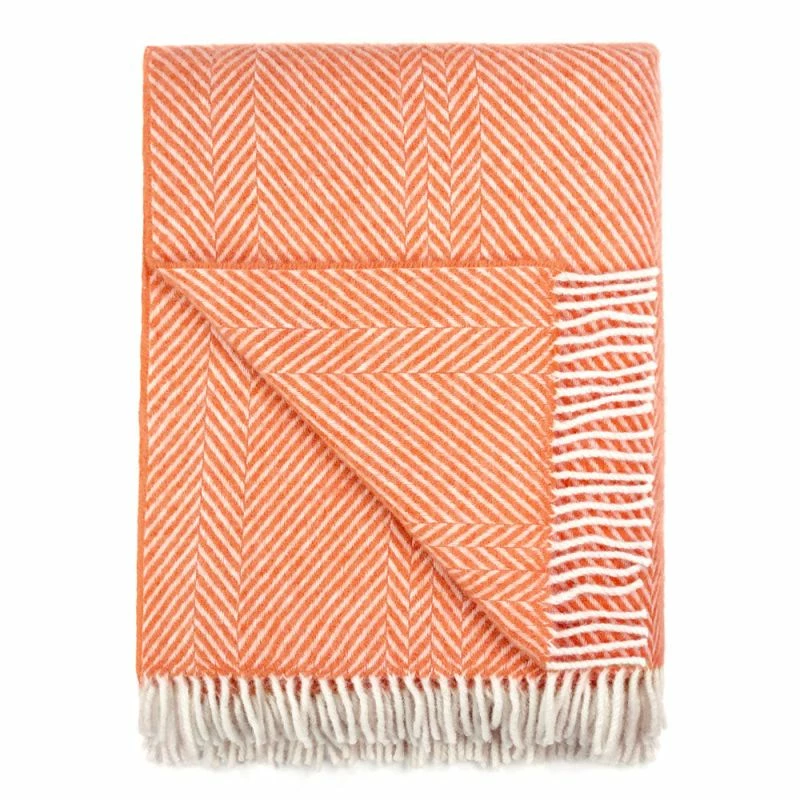 Top 10 π Keats Heavyweight Shetland Wool Chevron Blanket - Tangerine By Paul James Knitwear π 4 Top 10 π Keats Heavyweight Shetland Wool Chevron Blanket - Tangerine By Paul James Knitwear π - Image 2