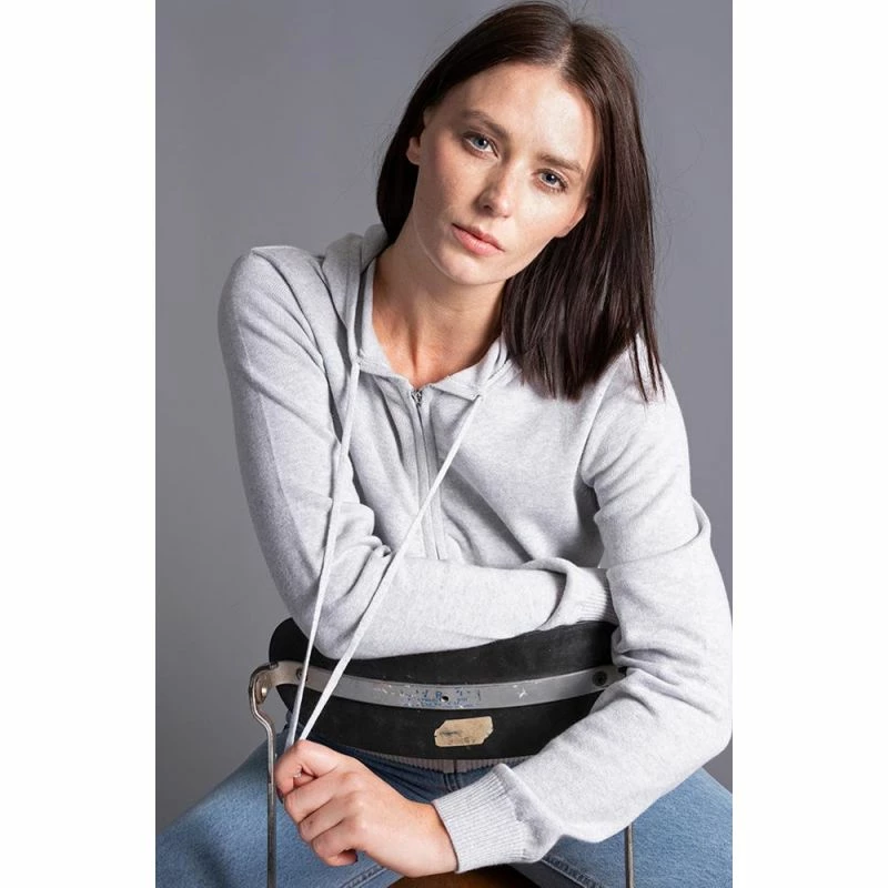 Cheap π Womens 100% Cotton Zip Through Hoodie Silver Grey By Paul James Knitwear β 4 Cheap π Womens 100% Cotton Zip Through Hoodie Silver Grey By Paul James Knitwear β - Image 2