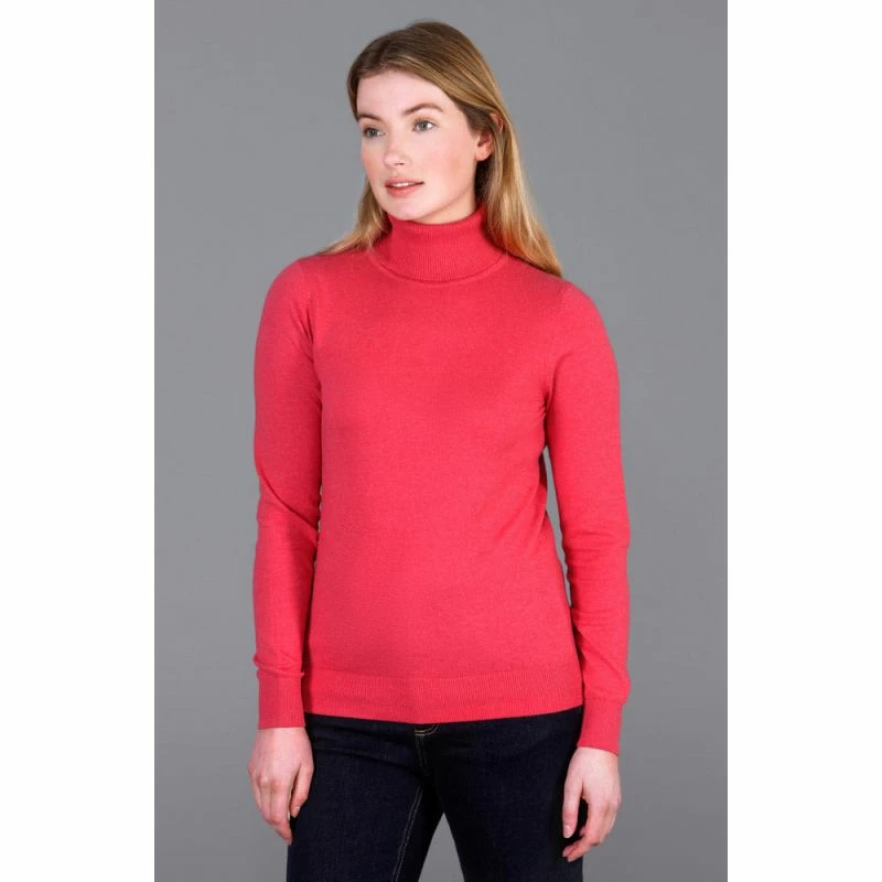 Outlet π€© Womens Ultra-Fine Cotton Roll Neck Long Sleeve Terri Jumper - Bittersweet Red By Paul James Knitwear π 4 Outlet π€© Womens Ultra-Fine Cotton Roll Neck Long Sleeve Terri Jumper - Bittersweet Red By Paul James Knitwear π - Image 2