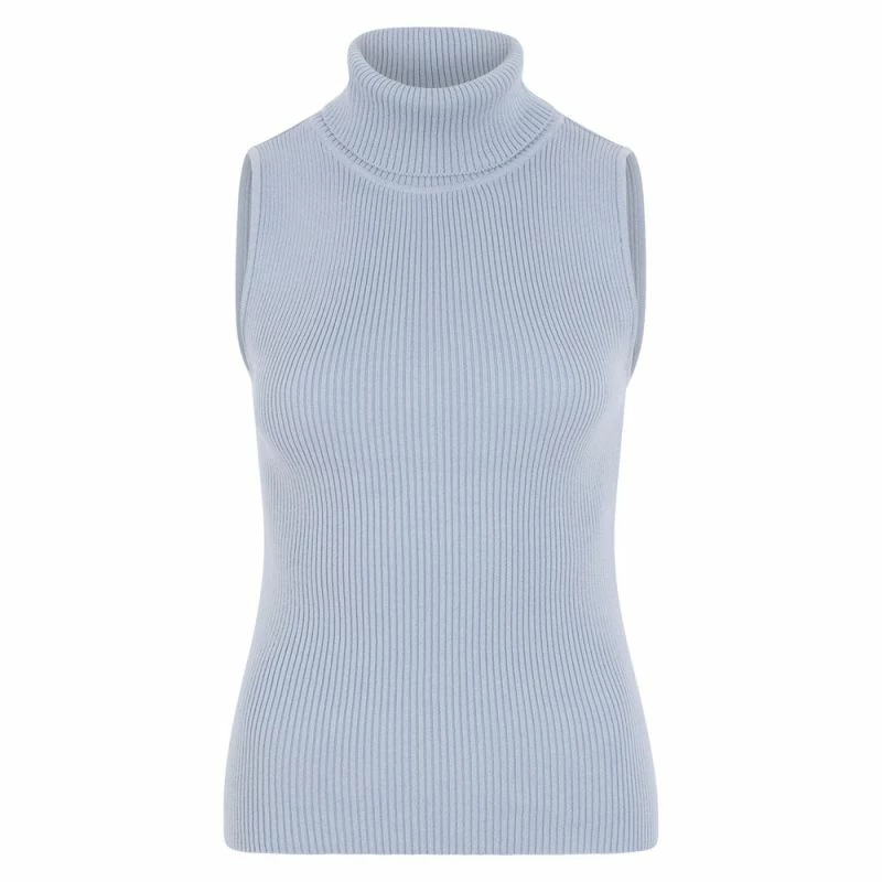 Brand new π― Womens Lightweight 100% Cotton Roll Neck Sleeveless Faith Jumper - Pale Blue By Paul James Knitwear π 3 Brand new π― Womens Lightweight 100% Cotton Roll Neck Sleeveless Faith Jumper - Pale Blue By Paul James Knitwear π