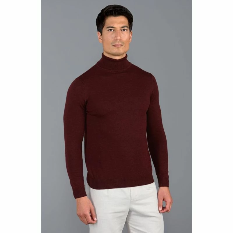 Buy π Mens Extra Fine Merino Wool Roll Neck Weston Jumper - Burgundy By Paul James Knitwear βοΈ 4 Buy π Mens Extra Fine Merino Wool Roll Neck Weston Jumper - Burgundy By Paul James Knitwear βοΈ - Image 2