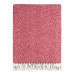 Budget 🌟 Auden Midweight Merino Lambswool Herringbone Blanket - Berry By Paul James Knitwear 👍