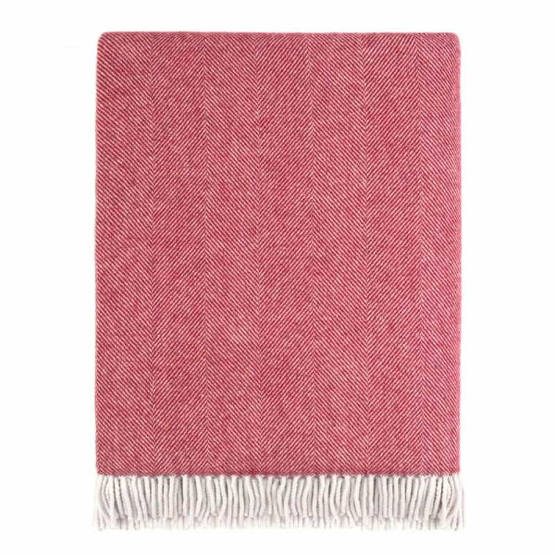 Budget π Auden Midweight Merino Lambswool Herringbone Blanket - Berry By Paul James Knitwear π 3 Budget π Auden Midweight Merino Lambswool Herringbone Blanket - Berry By Paul James Knitwear π
