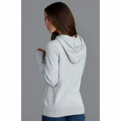 Coupon 🎉 Womens Pure Cotton Hooded Long Sleeve Jumper Silver Grey By Paul James Knitwear 🔥 -us-Paul James Knitwear Sales 2022 mnytrbpqtjoxovkzq8cn