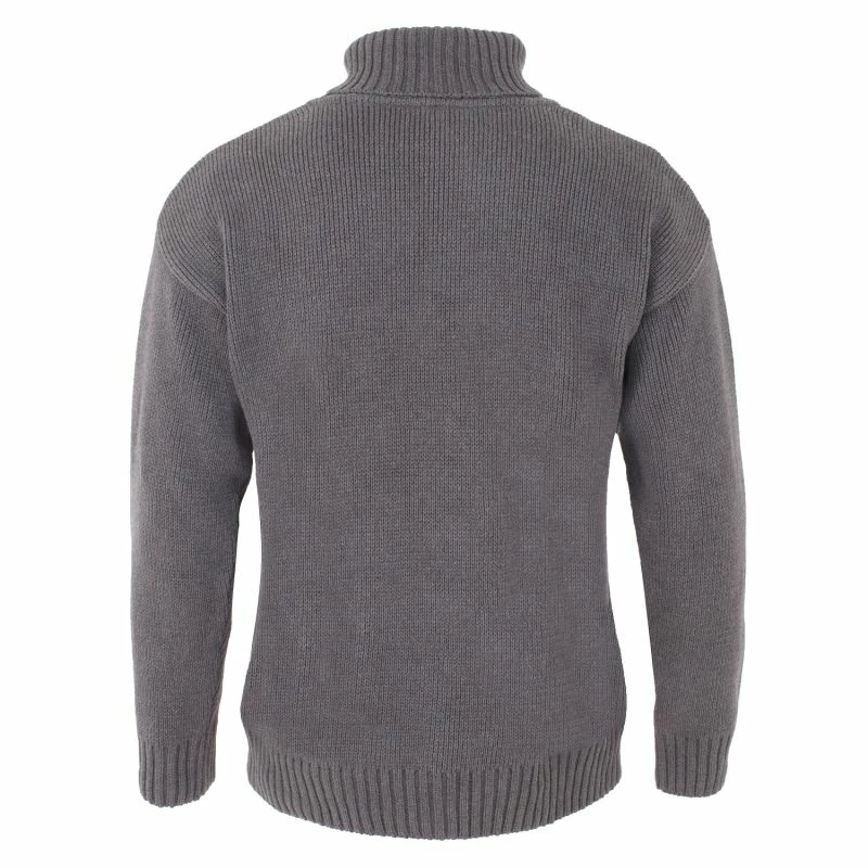Budget ⭐ Mens 100% Cotton Submariner Roll Neck Jumper Ash Grey By Paul James Knitwear ✨ 4 Budget ⭐ Mens 100% Cotton Submariner Roll Neck Jumper Ash Grey By Paul James Knitwear ✨ - Image 2