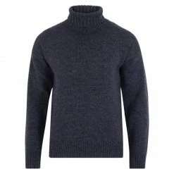 Best Pirce ⌛ Mens 100% British Wool Submariner Roll Neck Walter Jumper - Charcoal By Paul James Knitwear 🔥