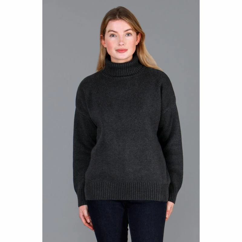 New π€© Womens Midweight 100% Cotton Relaxed Fit Submariner Jumper - Anthracite By Paul James Knitwear β 4 New π€© Womens Midweight 100% Cotton Relaxed Fit Submariner Jumper - Anthracite By Paul James Knitwear β - Image 2