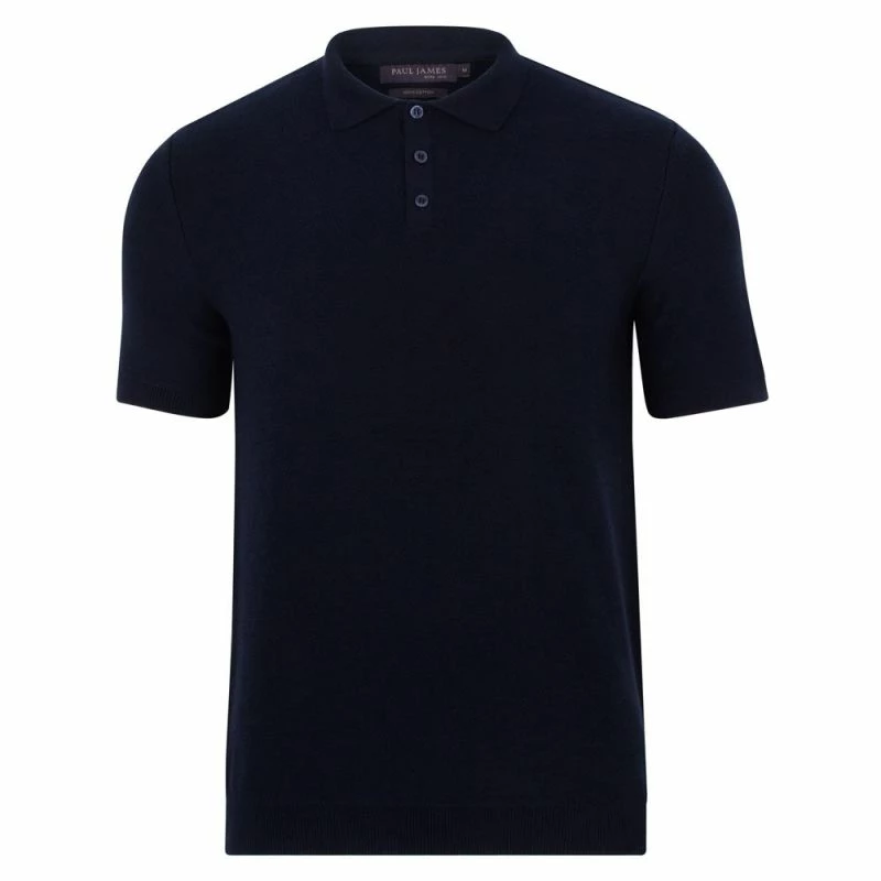 Cheap π Mens Lightweight 100% Cotton Tuck Stitch Samuel Polo π Shirt - India Ink By Paul James Knitwear π 3 Cheap π Mens Lightweight 100% Cotton Tuck Stitch Samuel Polo π Shirt - India Ink By Paul James Knitwear π