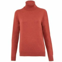 Flash Sale π Womens Ultra-Fine Cotton Roll Neck Long Sleeve Terri Jumper - Tan By Paul James Knitwear β¨