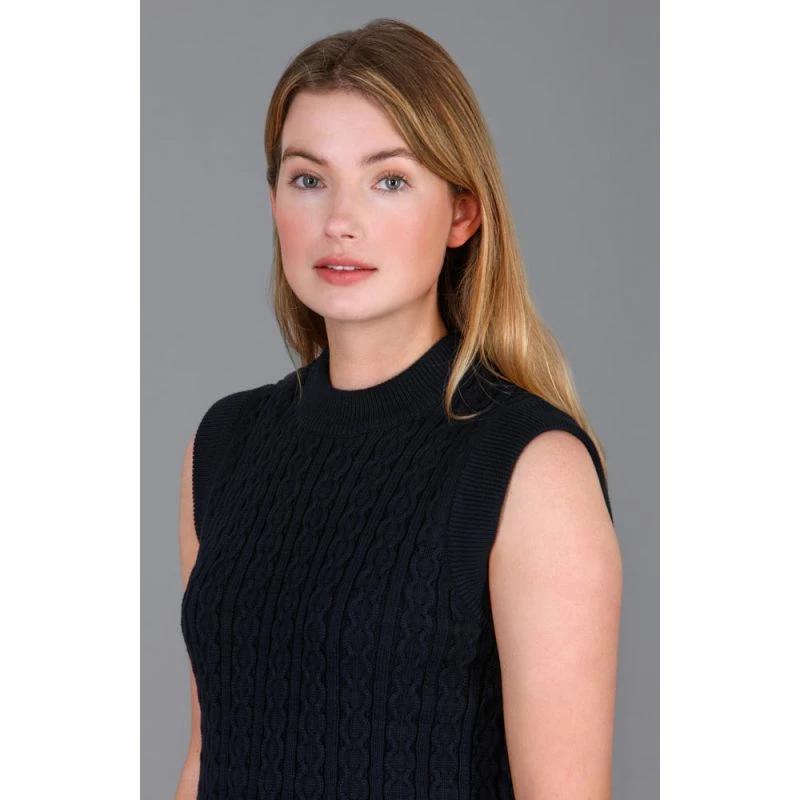 Best reviews of π Womens Midweight 100% Cotton Aran Sleeveless Frances Tank - Navy By Paul James Knitwear π 4 Best reviews of π Womens Midweight 100% Cotton Aran Sleeveless Frances Tank - Navy By Paul James Knitwear π - Image 2