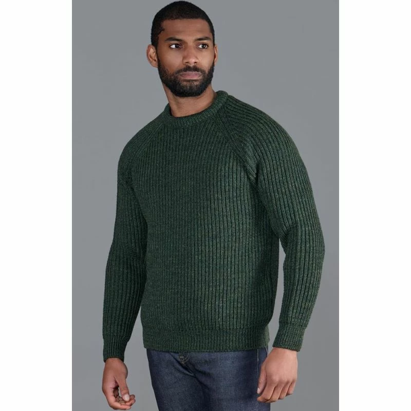 Budget ⭐ Mens 100% British Wool Heavyweight Ribbed Jumper Loden By Paul James Knitwear ✨ 4 Budget ⭐ Mens 100% British Wool Heavyweight Ribbed Jumper Loden By Paul James Knitwear ✨ - Image 2