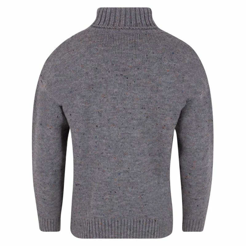 Promo ✔️ Mens 100% British Wool Submariner Roll Neck Walter Jumper - Dark Grey Nepp By Paul James Knitwear ⭐ 4 Promo ✔️ Mens 100% British Wool Submariner Roll Neck Walter Jumper - Dark Grey Nepp By Paul James Knitwear ⭐ - Image 2
