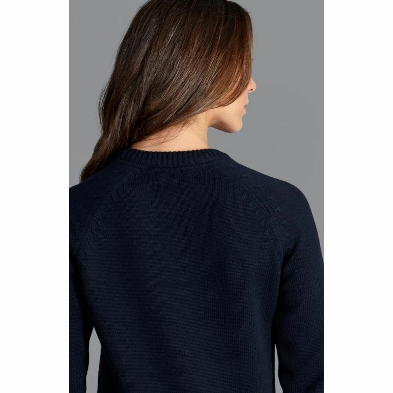 Budget π Womens Midweight 100% Cotton Raglan Crew Neck Taja Jumper - Navy By Paul James Knitwear π 7 Budget π Womens Midweight 100% Cotton Raglan Crew Neck Taja Jumper - Navy By Paul James Knitwear π - Image 5