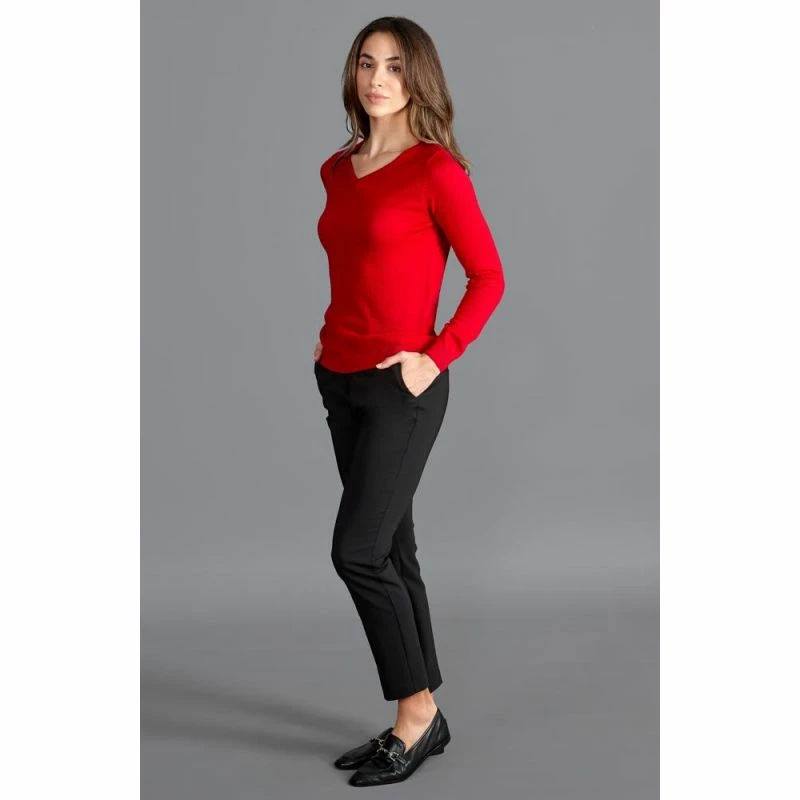 New π Womens Pure Extra Fine Merino Wool V Neck Jumper Red By Paul James Knitwear π― 5 New π Womens Pure Extra Fine Merino Wool V Neck Jumper Red By Paul James Knitwear π― - Image 3