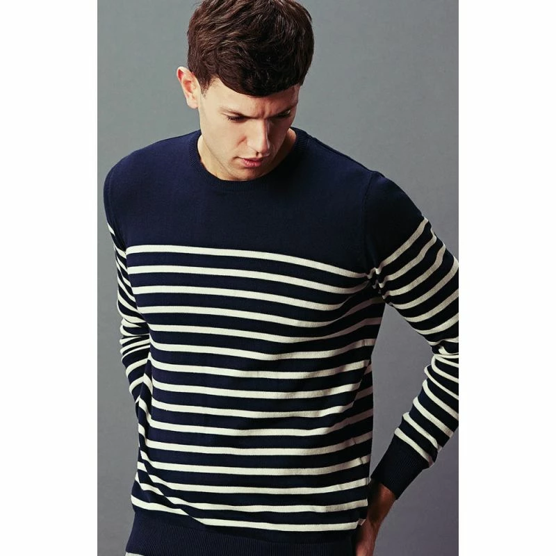 Brand new π― Mens 100% Cotton Striped Breton Allen Sweater - Navy By Paul James Knitwear π₯ 4 Brand new π― Mens 100% Cotton Striped Breton Allen Sweater - Navy By Paul James Knitwear π₯ - Image 2