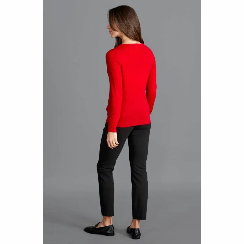 New π Womens Pure Extra Fine Merino Wool V Neck Jumper Red By Paul James Knitwear π― 6 New π Womens Pure Extra Fine Merino Wool V Neck Jumper Red By Paul James Knitwear π― - Image 4
