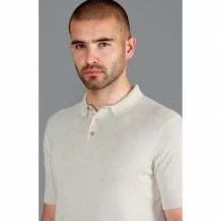 Flash Sale 🌟 Mens 100% Ultra Fine Cotton Short Sleeve Polo 👚 Shirt - Ecru By Paul James Knitwear 👏 -us-Paul James Knitwear Sales 2022 o25ntxjf56mpd8bkvgtw