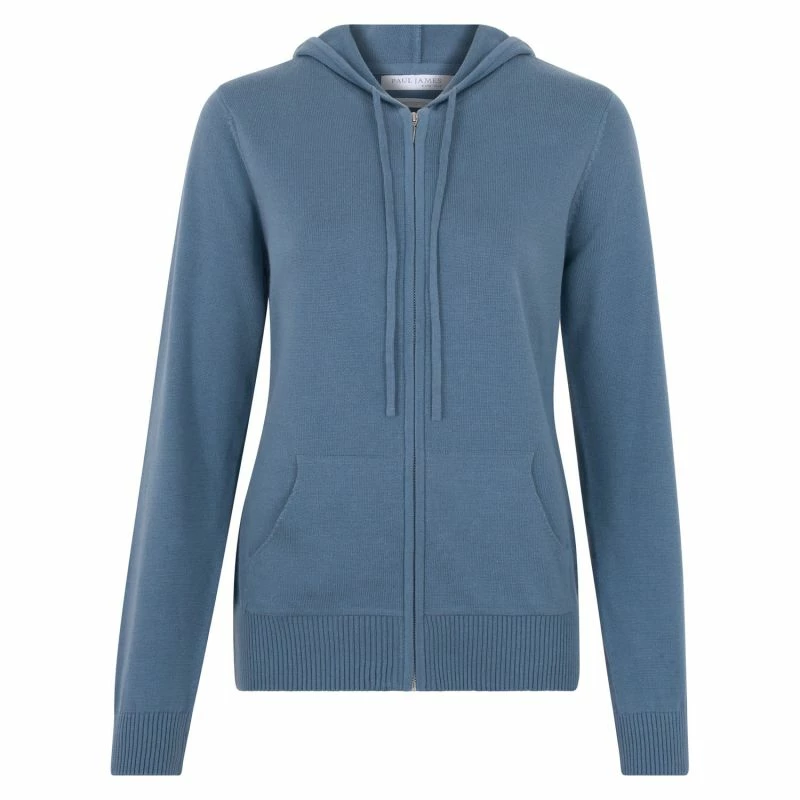 Wholesale π Womens 100% Cotton Zip Through Hoodie Bluestone By Paul James Knitwear π 3 Wholesale π Womens 100% Cotton Zip Through Hoodie Bluestone By Paul James Knitwear π