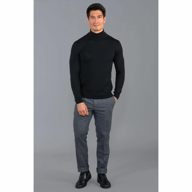 Buy π₯° Mens Extra Fine Merino Wool Roll Neck Weston Jumper - Black By Paul James Knitwear π 5 Buy π₯° Mens Extra Fine Merino Wool Roll Neck Weston Jumper - Black By Paul James Knitwear π - Image 3
