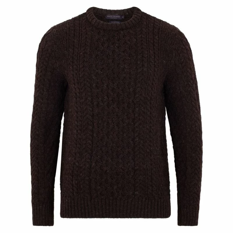 Deals ❤️ Mens Fisherman's British Wool Cable Johnston Jumper - Peat By Paul James Knitwear ✔️ 3 Deals ❤️ Mens Fisherman's British Wool Cable Johnston Jumper - Peat By Paul James Knitwear ✔️
