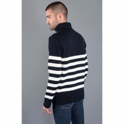 Cheapest ⭐ Men'S Chunky Merino Breton Stripe Submariner Roll Neck Jumper Navy By Paul James Knitwear 🌟 -us-Paul James Knitwear Sales 2022 p1frf9j3maxden0yibyc