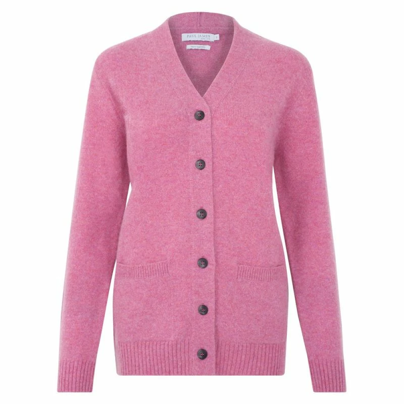 Wholesale π₯ Womens 100% Lambswool V Neck Lilly Cardigan With Pockets - Nougat Pink By Paul James Knitwear π 3 Wholesale π₯ Womens 100% Lambswool V Neck Lilly Cardigan With Pockets - Nougat Pink By Paul James Knitwear π