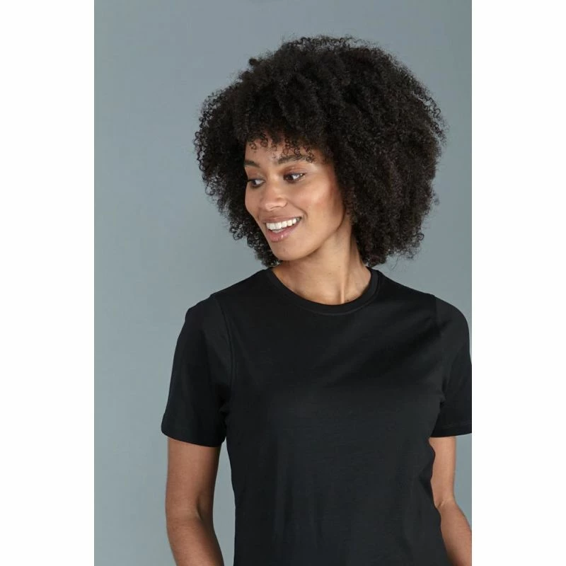 Cheapest π Womens Lightweight Fitted Supima Cotton Crew Neck Emily T-Shirt - Black By Paul James Knitwear π 4 Cheapest π Womens Lightweight Fitted Supima Cotton Crew Neck Emily T-Shirt - Black By Paul James Knitwear π - Image 2