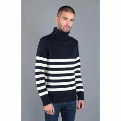 Cheapest ⭐ Men'S Chunky Merino Breton Stripe Submariner Roll Neck Jumper Navy By Paul James Knitwear 🌟 -us-Paul James Knitwear Sales 2022 pka4fpik9xuovrhlzx7v