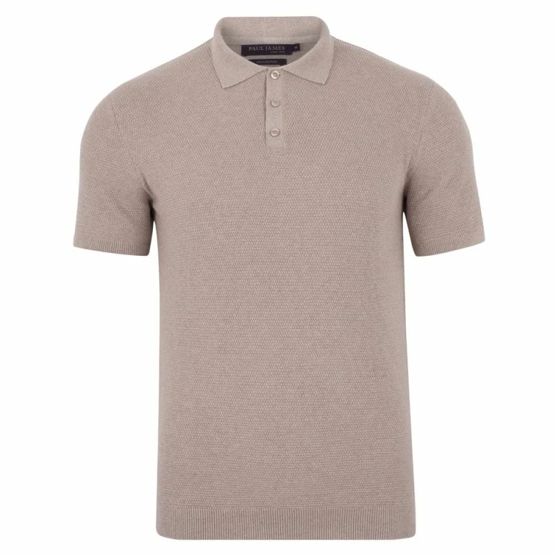 New π₯ Mens Lightweight 100% Cotton Tuck Stitch Samuel Polo π Shirt - Fawn By Paul James Knitwear π€© 3 New π₯ Mens Lightweight 100% Cotton Tuck Stitch Samuel Polo π Shirt - Fawn By Paul James Knitwear π€©