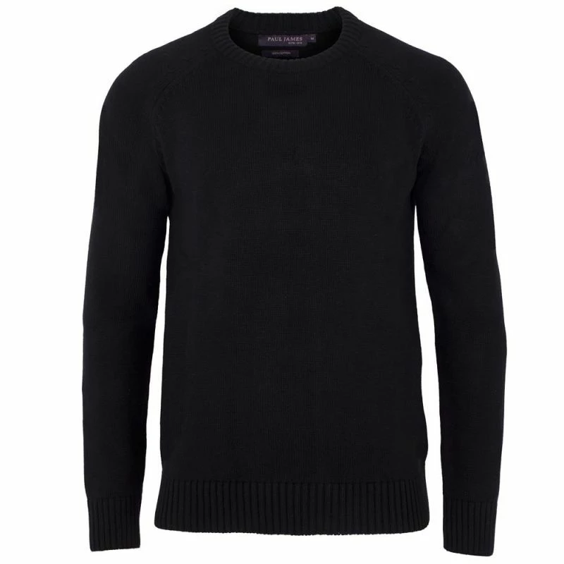 Best deal ✔️ Mens 100% Cotton Midweight Raglan Crew Neck Jumper - Black By Paul James Knitwear ❤️ 3 Best deal ✔️ Mens 100% Cotton Midweight Raglan Crew Neck Jumper - Black By Paul James Knitwear ❤️
