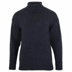 Promo π The Modern Submariner - Roll Neck Merino Wool Jumper Charcoal By Paul James Knitwear π